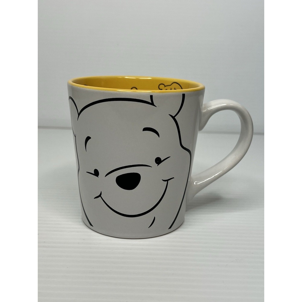 Disney Winnie The Pooh Face Silhouette Coffee Mug Yellow Inside Pooh Faces 16 Oz